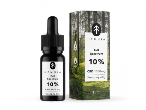 Hemnia Full Spectrum CBD Konopný olej 10%, 1000 mg, 10 ml