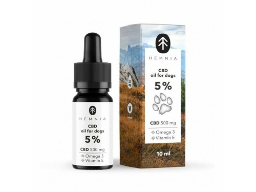 Hemnia CBD olej pre psy 5 %, 500 mg, 10 ml