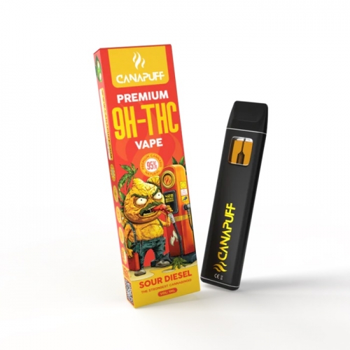 Sour Diesel 95% 9H-THC – Jednorazová vape – CanaPuff – 1 ml